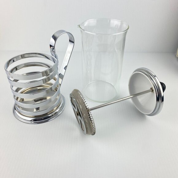 Café Ole Coffee Press 4 Cup Glass with Stainless Steel in Original Box - Picture 5 of 6